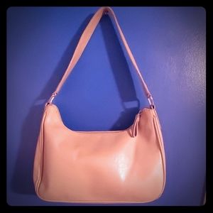 Liz Claiborne top zip shoulder purse red lined